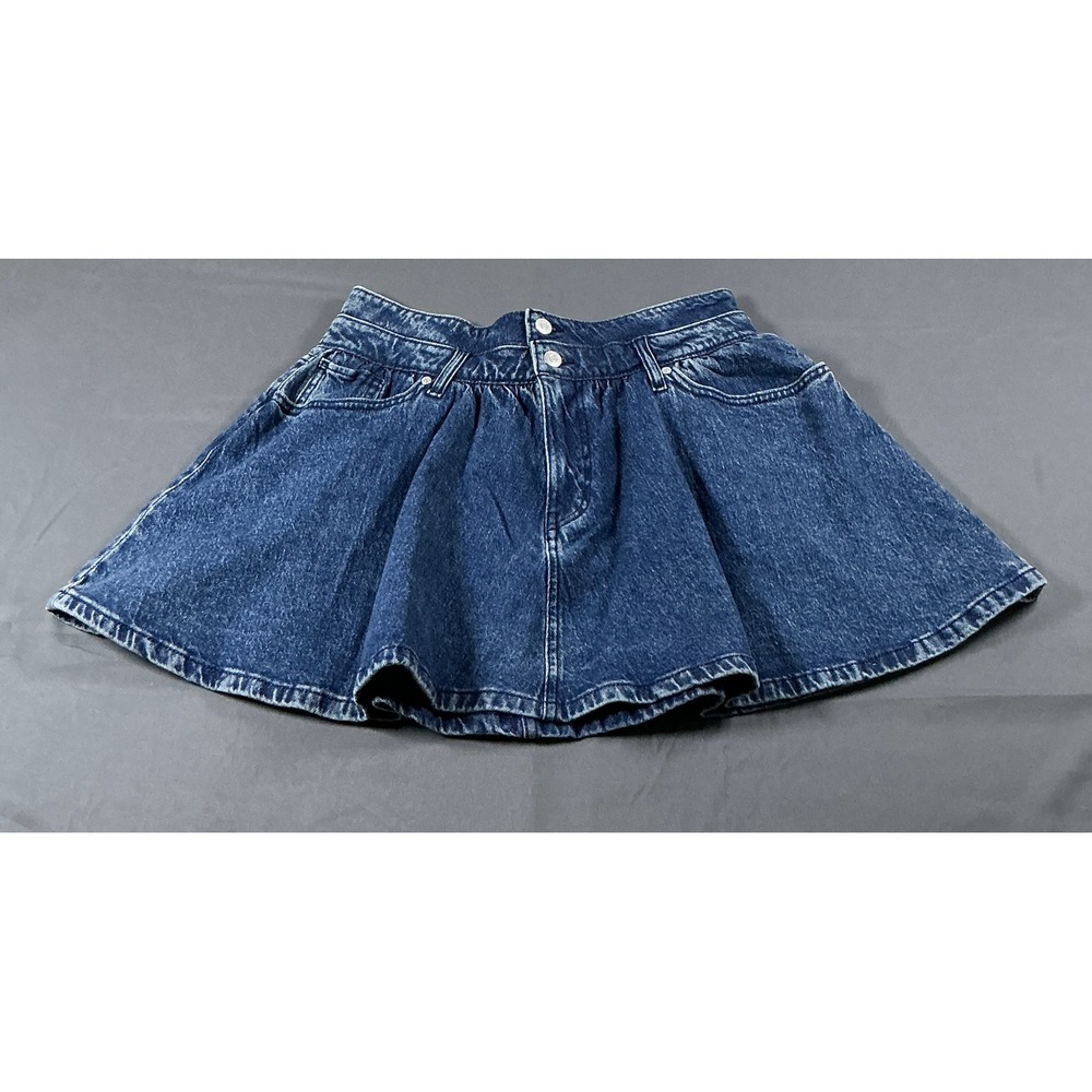 Scoop Women Medium Wash Low Rise Denim Skater Mini Skirt Size‎ 8 NWT Y2K Western